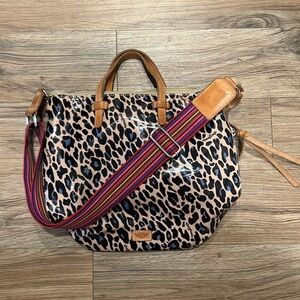 Consuela Cheetah Print Bag with Colorful Strap
